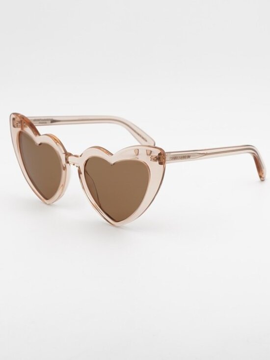 Saint Laurent SL181 LOU LOU 020 Sunglasses Nude Heart Frame, Brown Lenses main image 6